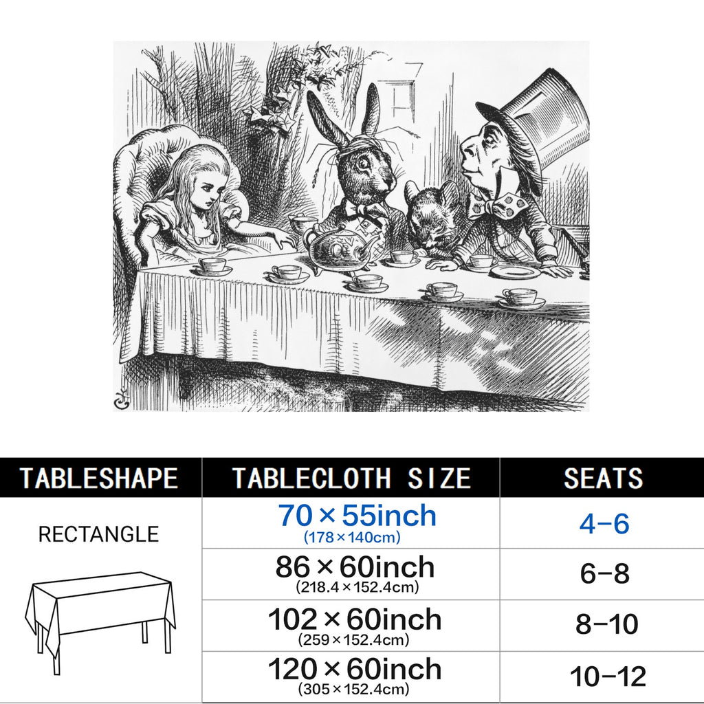 Mushroom Woodland 178cm x 140cm Rectangular Tablecloth 70x55inch (QUE)