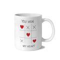 You Won My Heart Tic Tac Toe 11 oz White Ceramic Mug