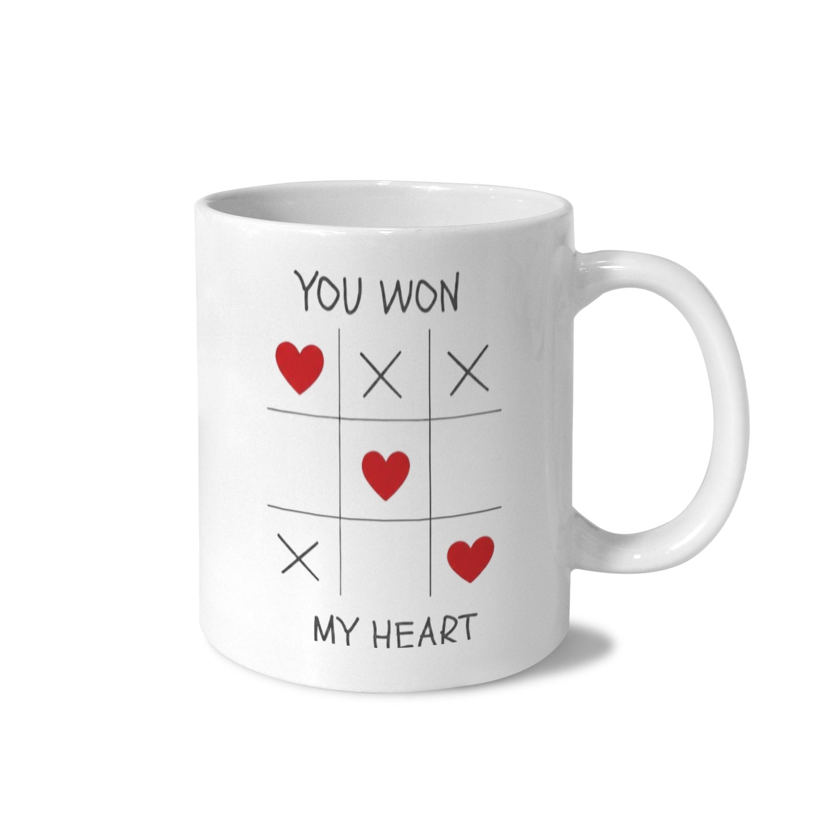You Won My Heart Tic Tac Toe 11 oz White Ceramic Mug
