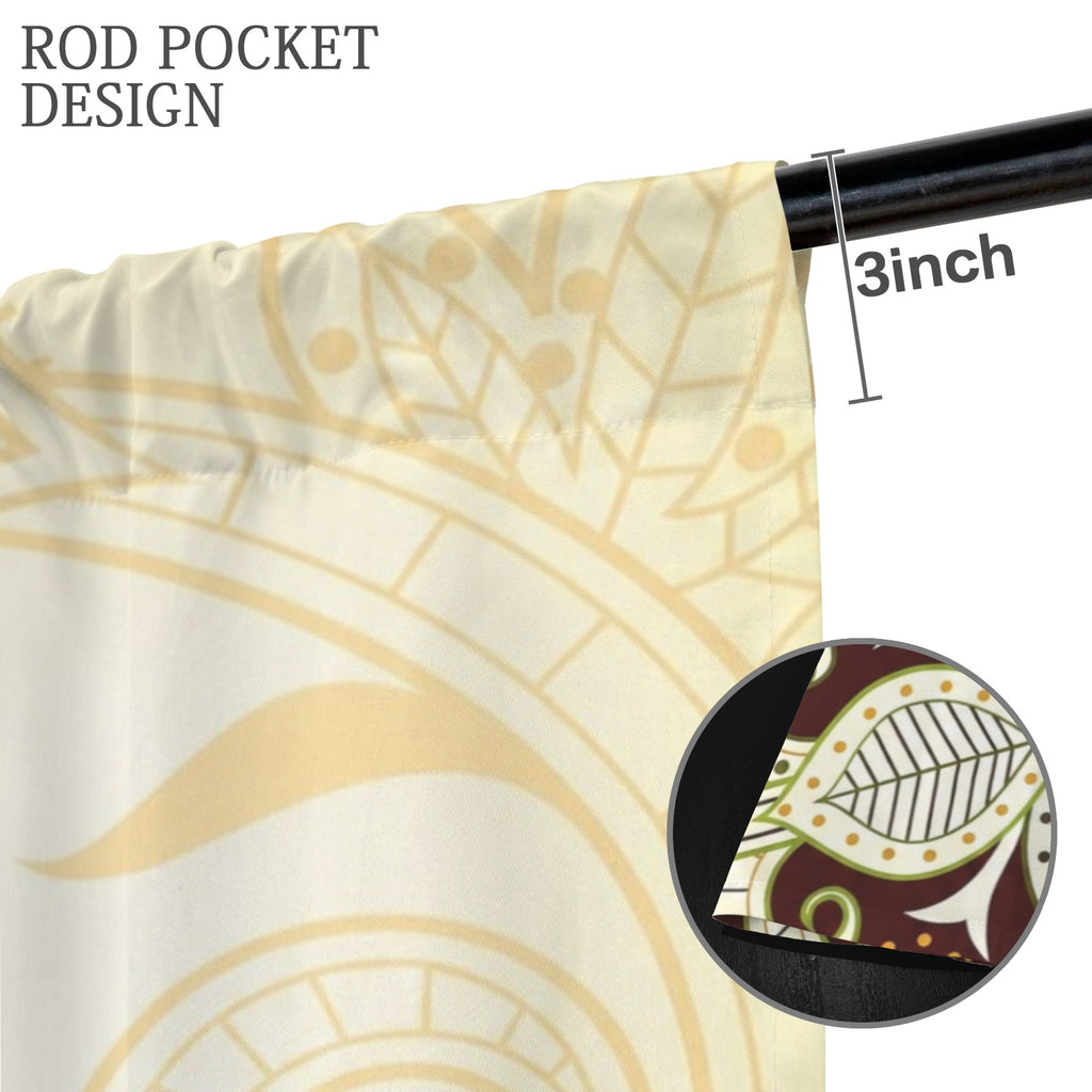 Middle Eastern leaf scroll 52 x 84 in Window Curtain Set
