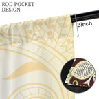 Middle Eastern leaf scroll 52 x 84 in Window Curtain Set