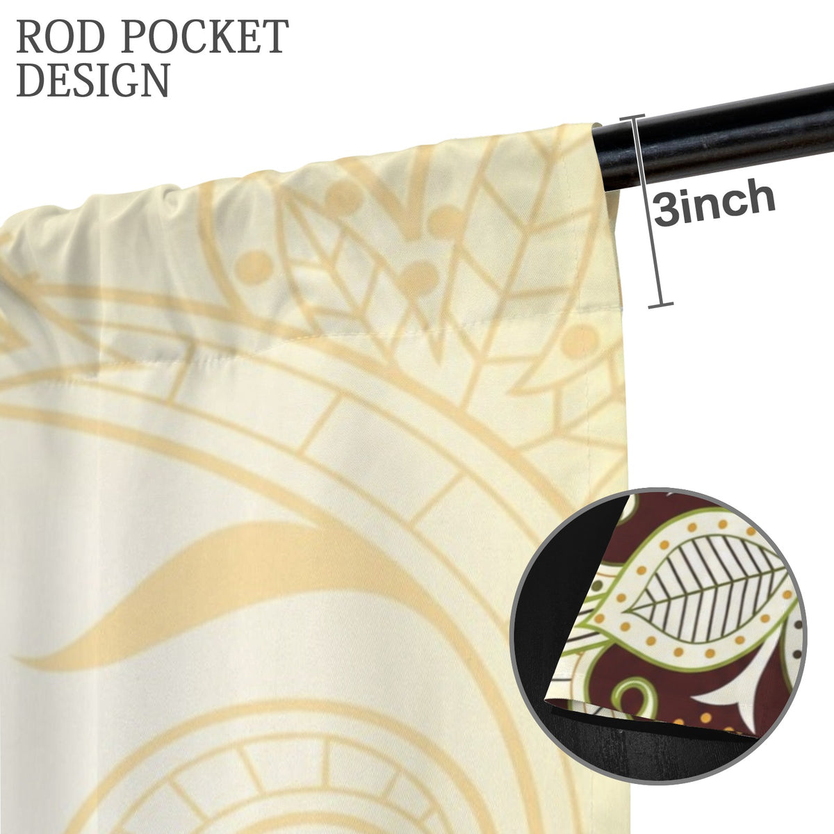 Middle Eastern leaf scroll 52 x 84 in Window Curtain Set