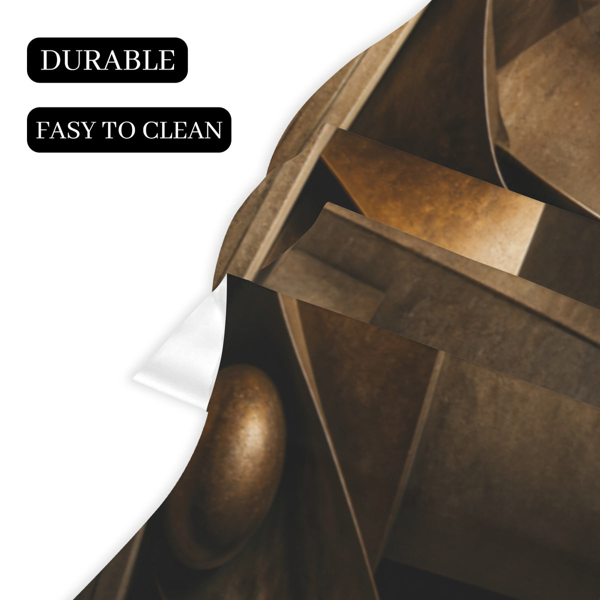 Abstract Bronze Forms 200cm x 43.1cm Fireplace Cloth (QUE)