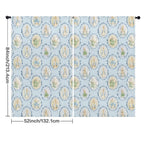 Blue Rabbit Oval Pattern 52 x 84 in Window Curtain Set