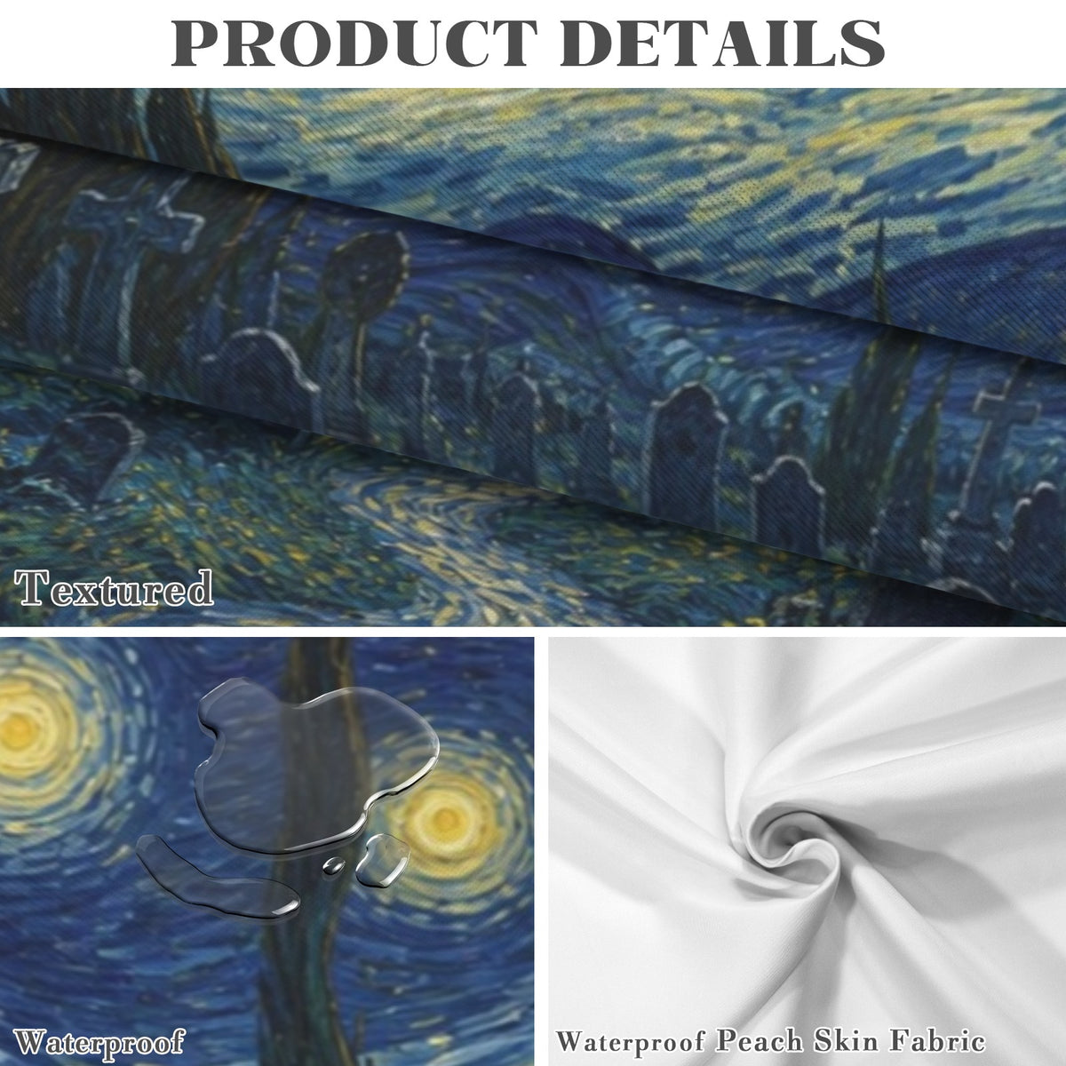 Cemetery Stars 178cm x 140cm Rectangular Tablecloth 70x55inch (QUE)