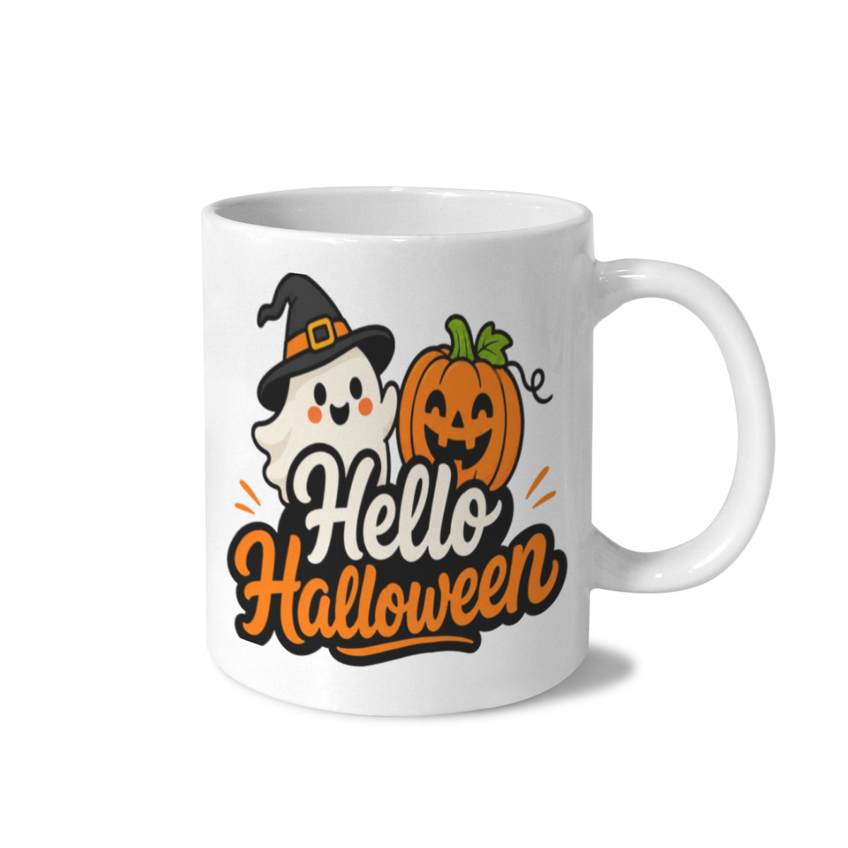 Halloween Folk-Art Sun 11 oz White Ceramic Mug