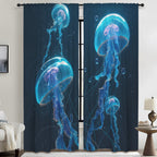 Bioluminescent Ocean 52 x 84 in Window Curtain Set