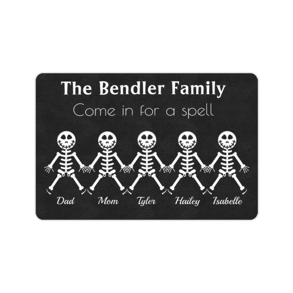 Skeleton Family Welcome 23.6 x 15.7 in Doormat