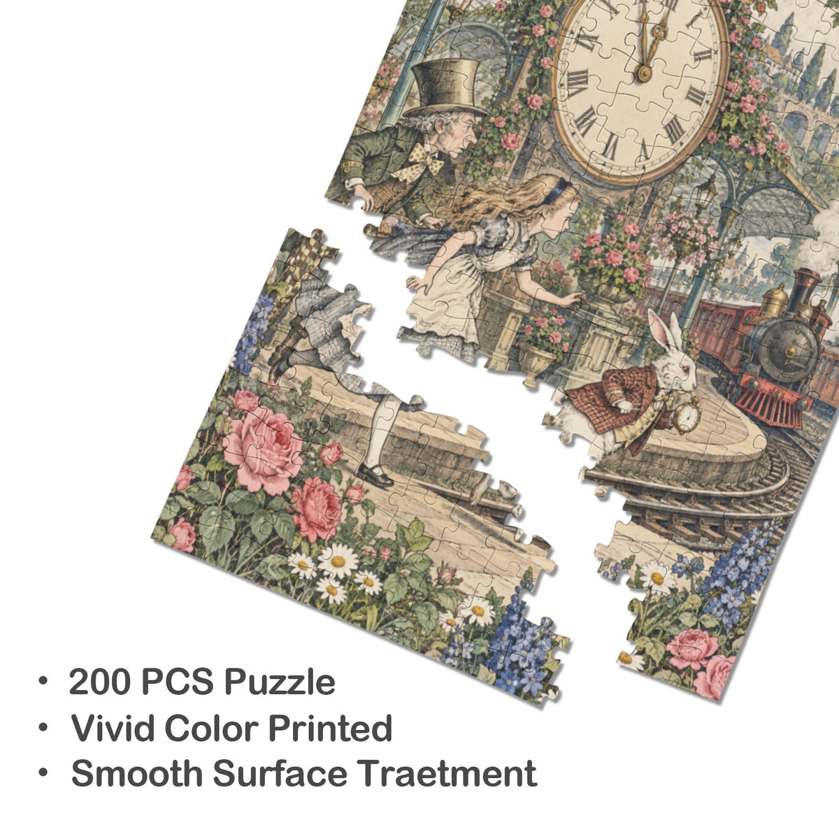 Alice station 10 x 13.94 in 200-Piece Wooden Jigsaw Puzzle (QUE)