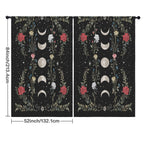 Whimsigoth Moon-Phase Roses 52 x 84 in Window Curtain Set