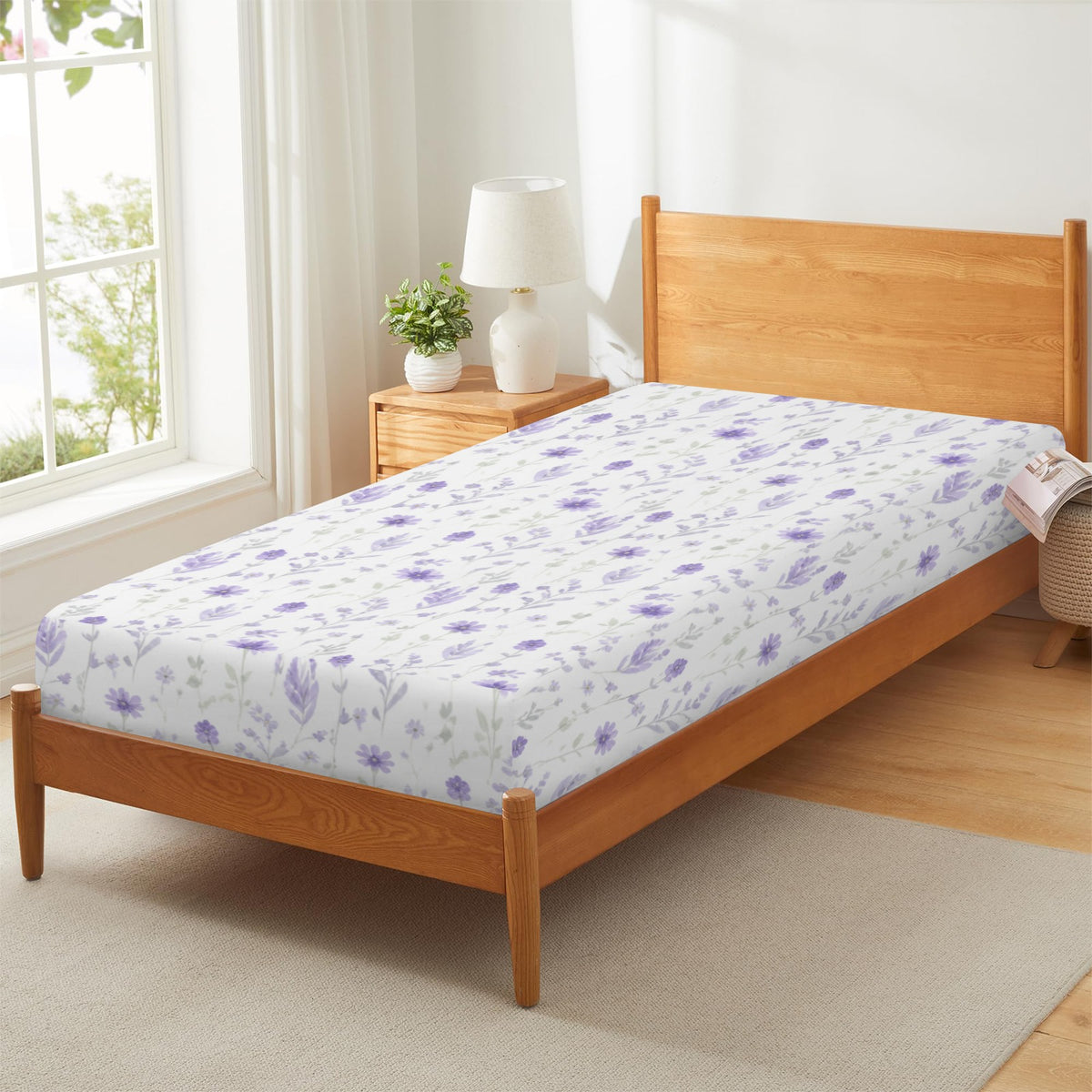 Joyful Maximalist Garden Fitted Sheet 39x75x13inch (QUE)