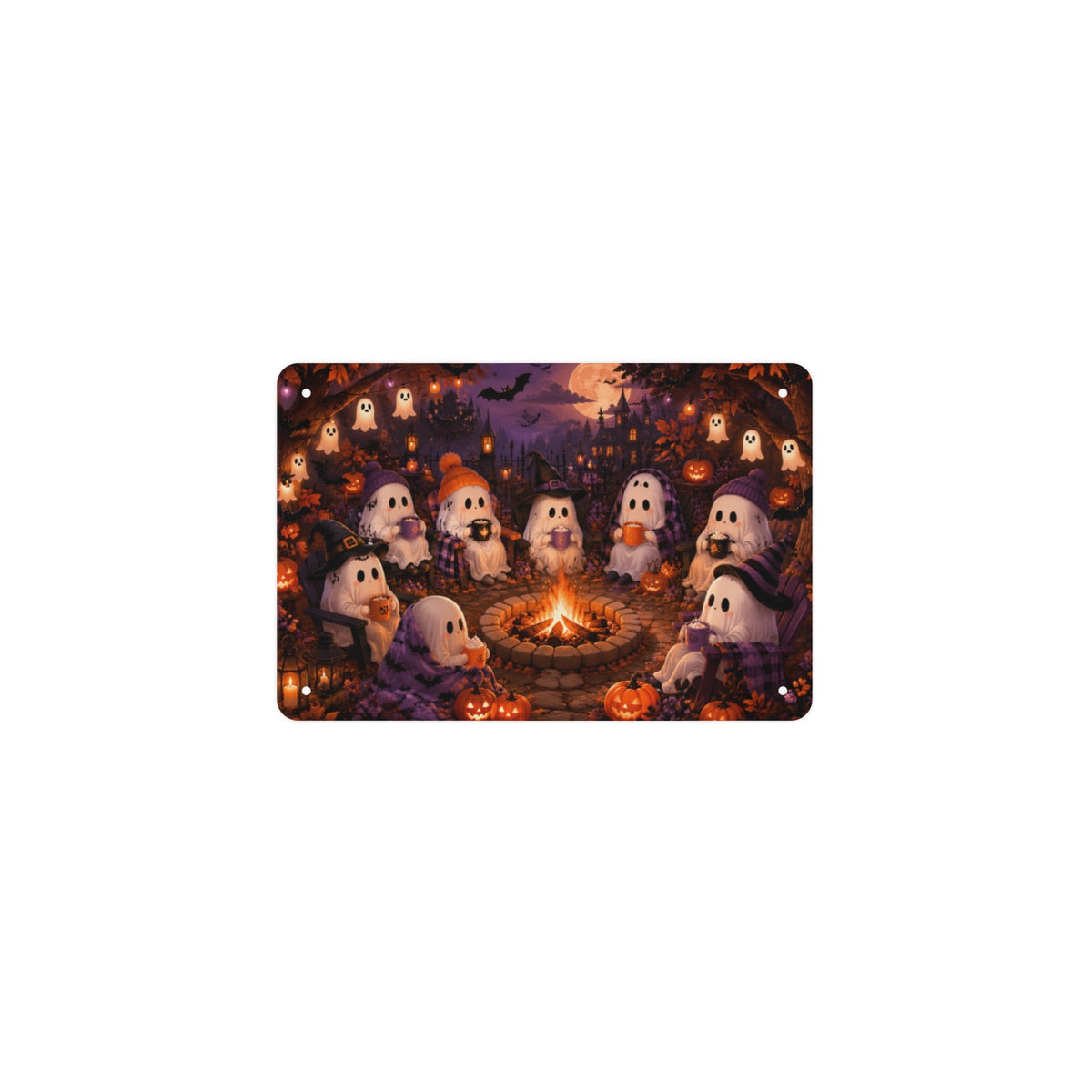 Spooky Season Social Club 12 x 8 in Metal Tin Sign