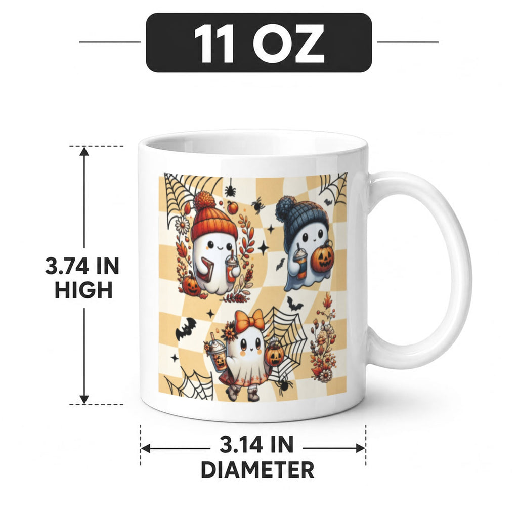 Trick-or-Treat Candy Basket 11 oz White Ceramic Mug