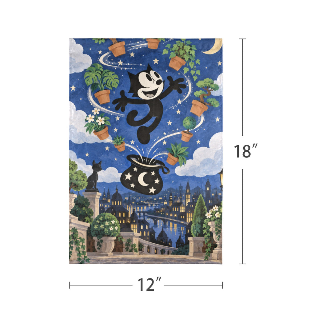 Felix the Cat 1928 floating city garden 12 x 18 in Garden Flag