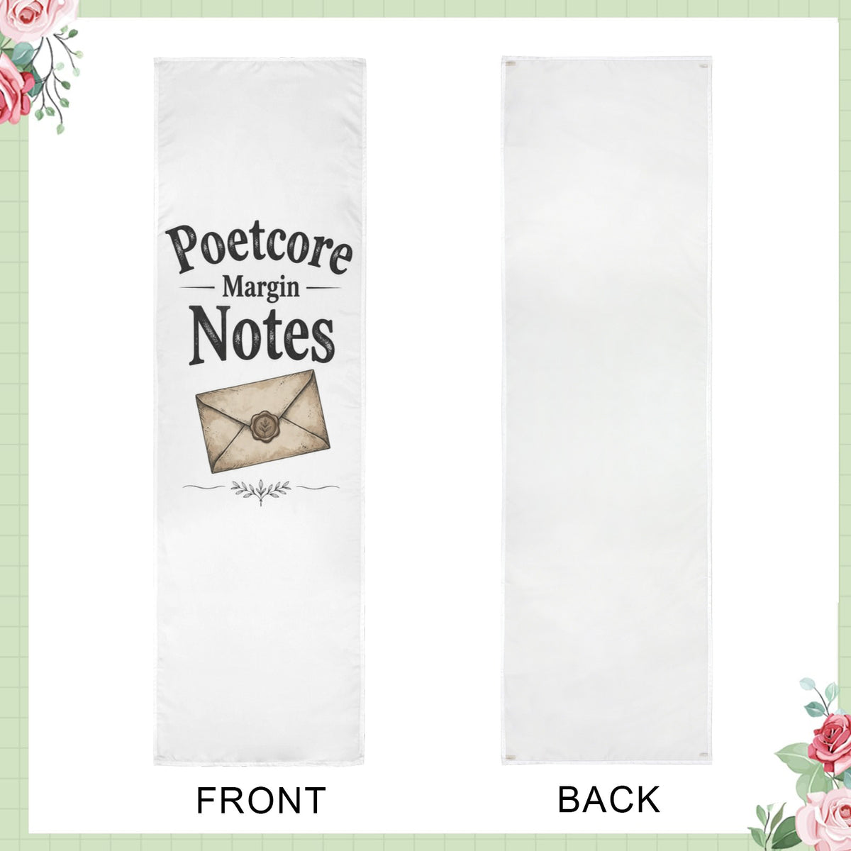 Poetcore Margin Notes 12 x 40 in Polyester Peach Skin Tapestry