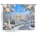 White House Winter Magnolia Promenade 52 x 84 in Window Curtain Set
