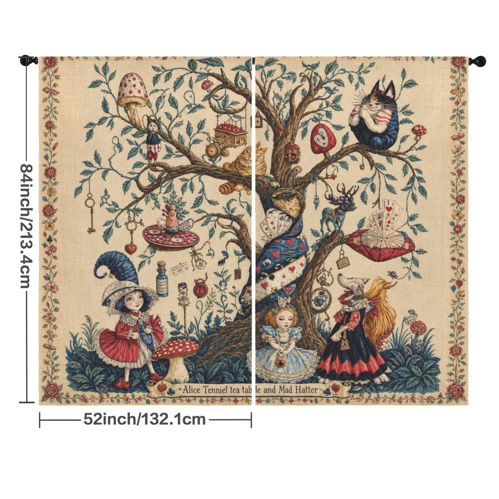 Mad Hatter Tea Table 52 x 84 in Window Curtain Set