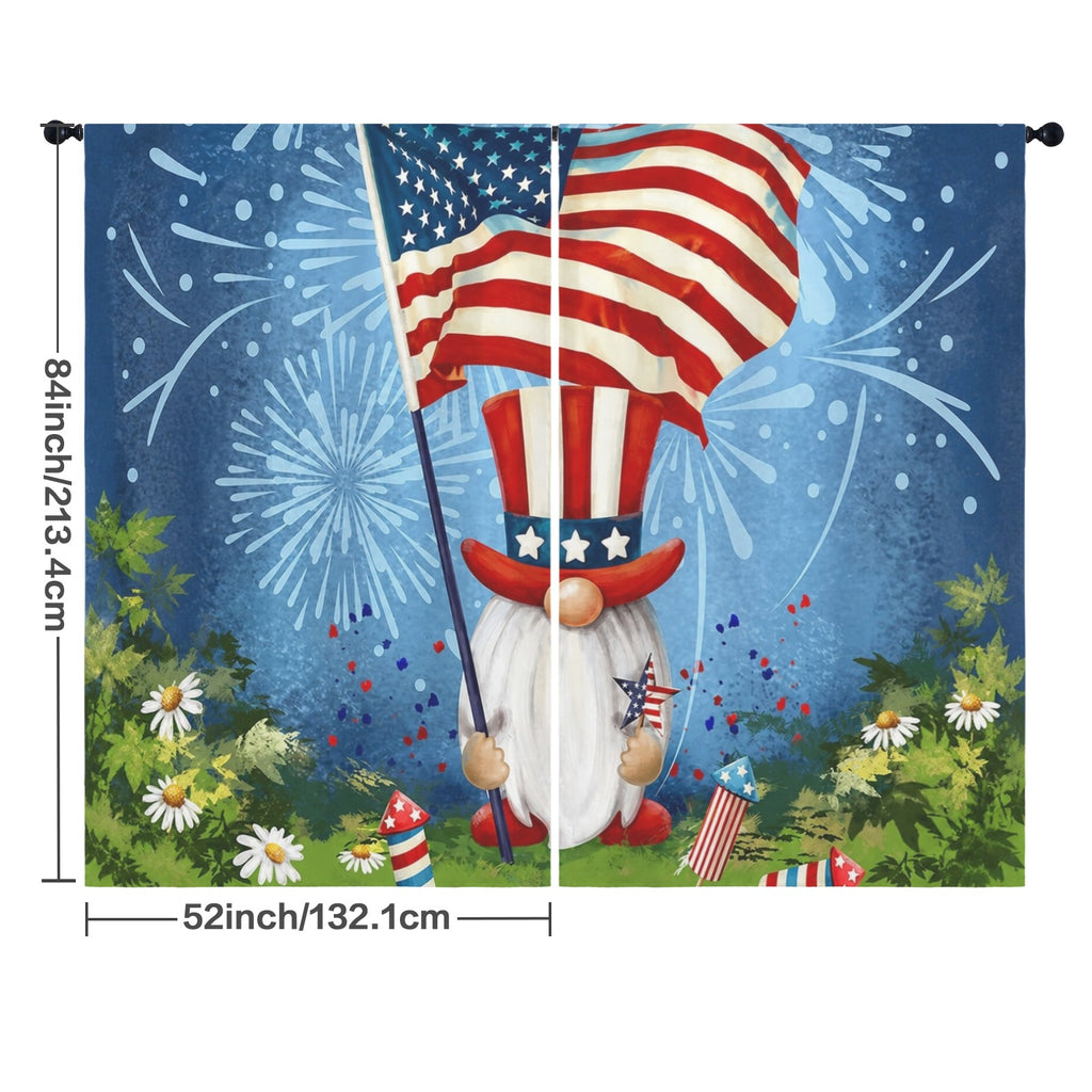 Uncle Sam Flag Poster 52 x 84 in Window Curtain Set