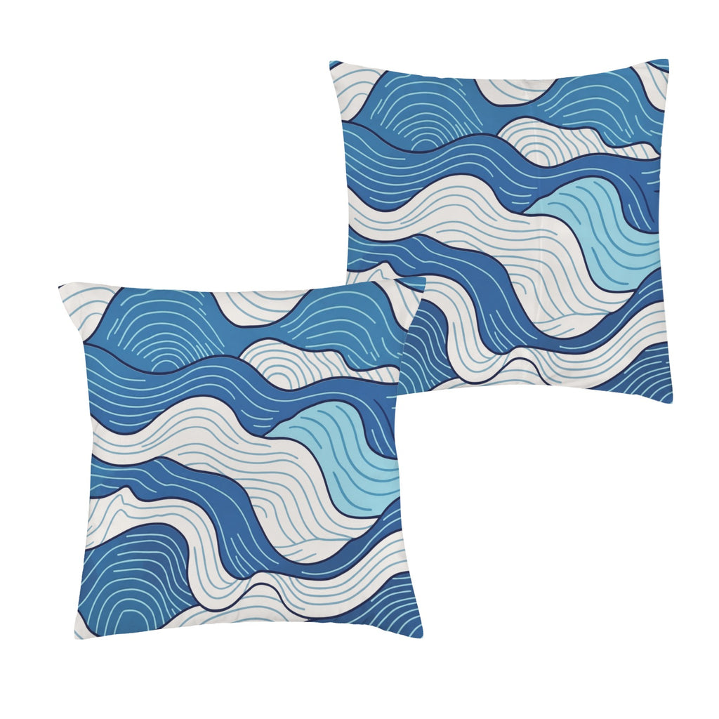 Cool Blue Frosted Ocean 16 x 16 in Envelope Pillow Case
