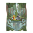 Pooh and Eeyore sail a leaf boat across 51 x 72 in Door Curtain (QUE)