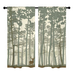 Deer in tall forest 52 x 84 in Window Curtain Set