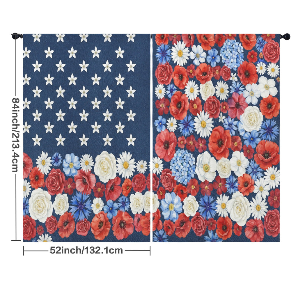 Patriotic Poppy Polling Day 52 x 84 in Window Curtain Set