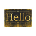 Distressed Gold Hello Doormat 23.6 x 15.7 in Doormat