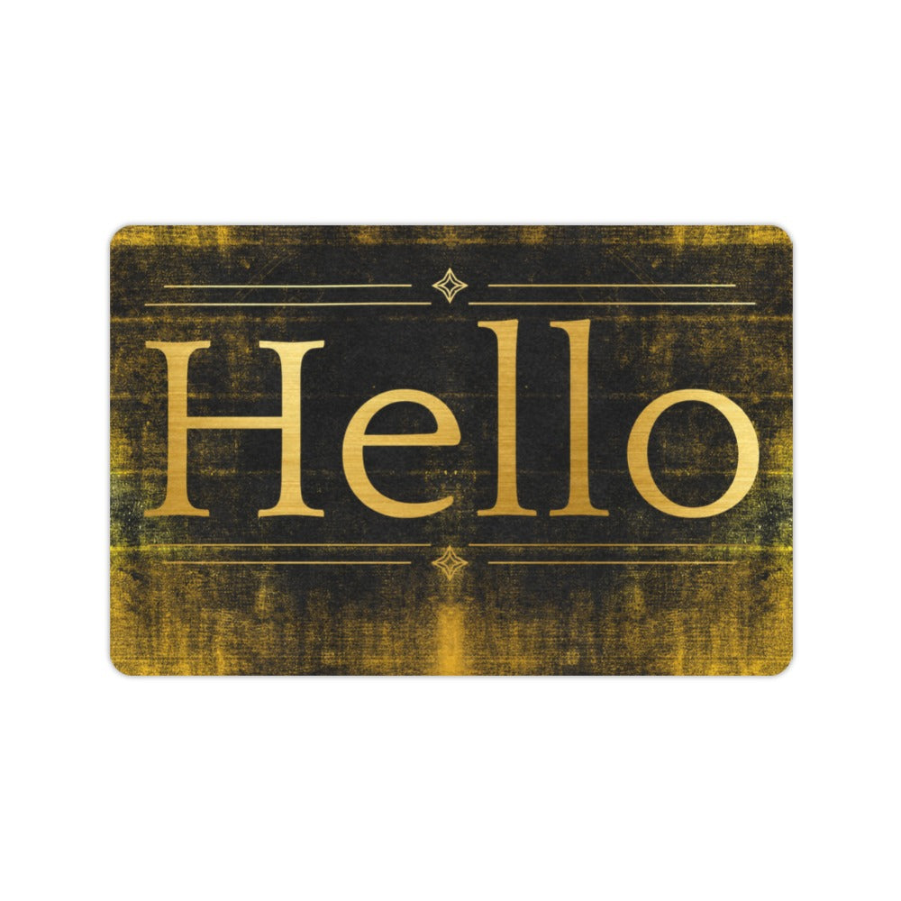 Distressed Gold Hello Doormat 23.6 x 15.7 in Doormat