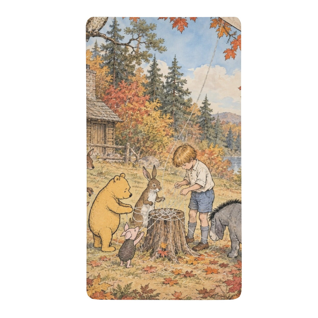 Pooh Autumn Kite Fitted Sheet 39x75x13inch (QUE)