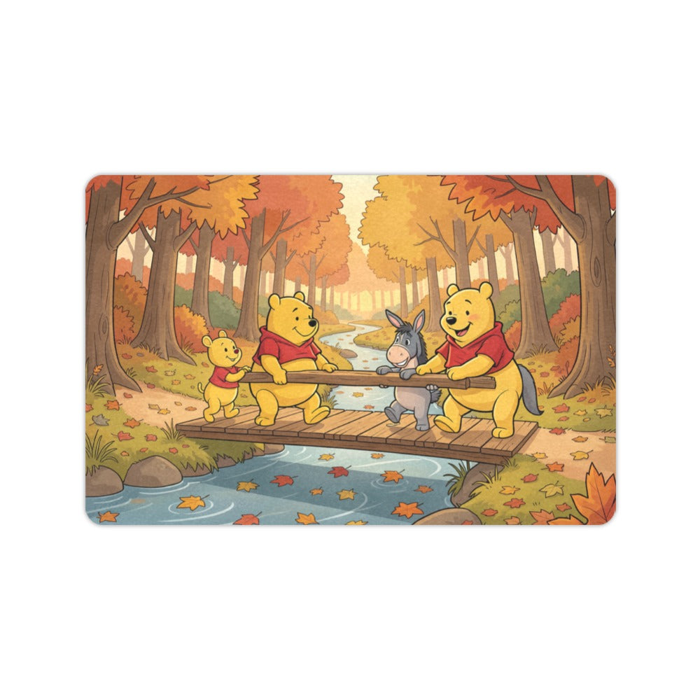 Pooh's Autumn Footbridge 23.6 x 15.7 in Doormat