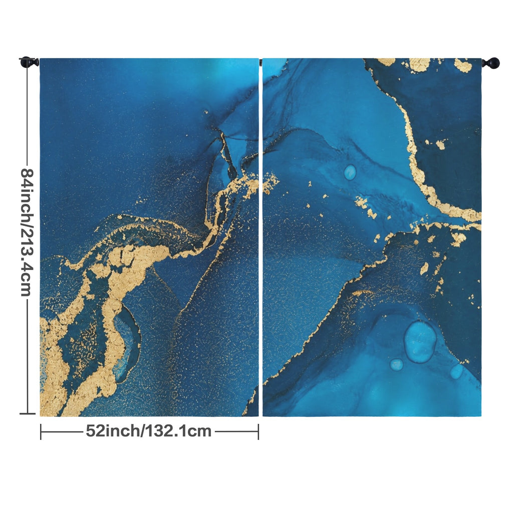 Blue Marble Globe 52 x 84 in Window Curtain Set