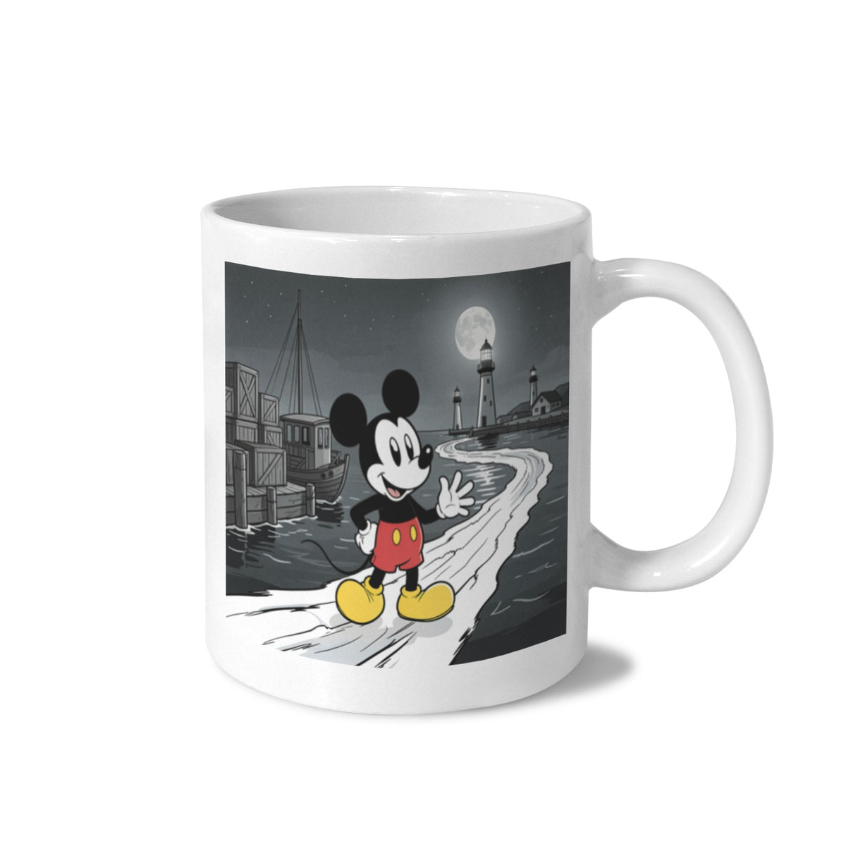 Mickey Riverboat Harbor 11 oz White Ceramic Mug