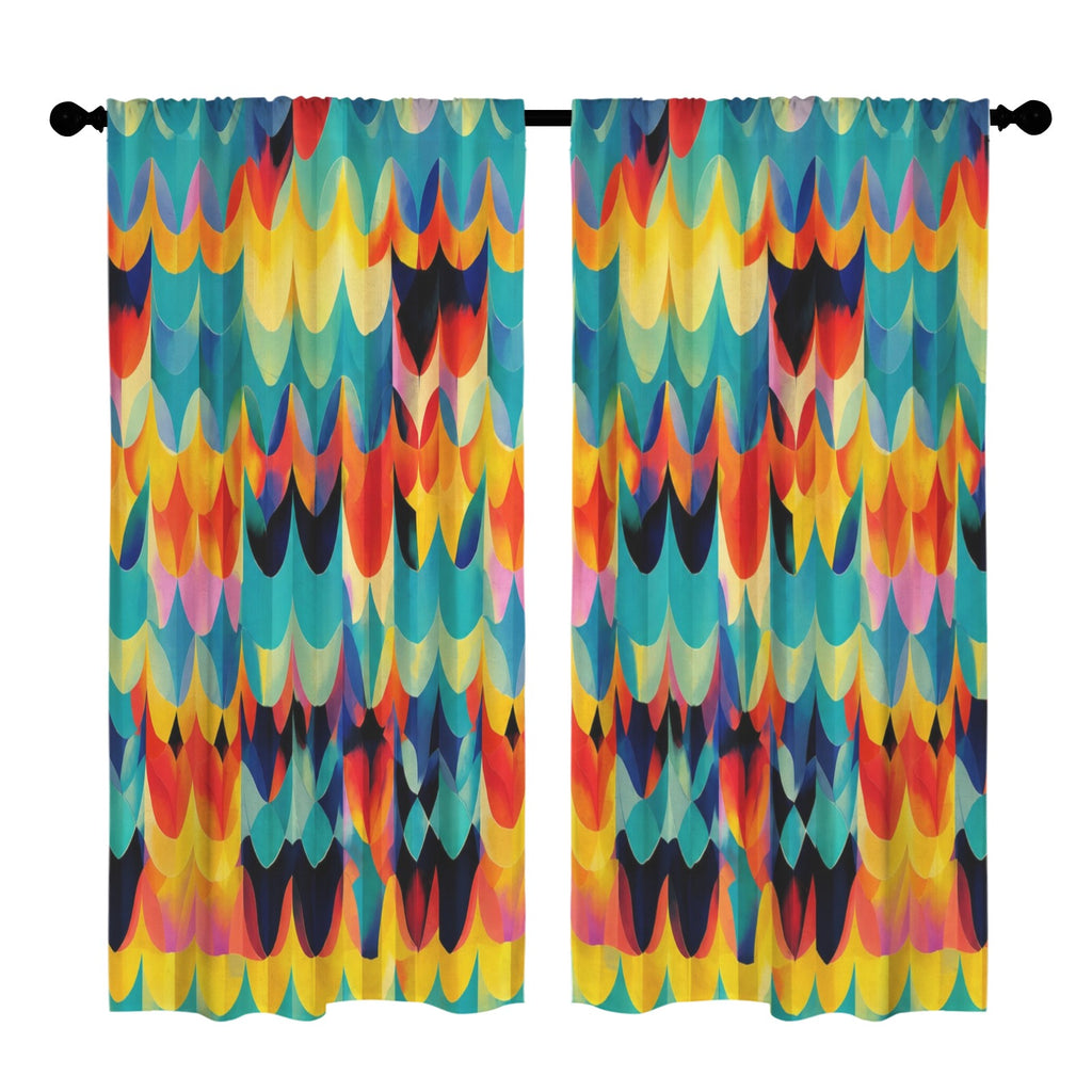 Dopamine Scallop Waves 52 x 84 in Window Curtain Set