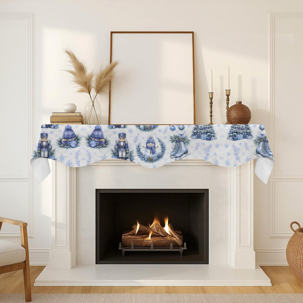 Vintage Holiday Card Collage 200cm x 43.1cm Fireplace Cloth (QUE)