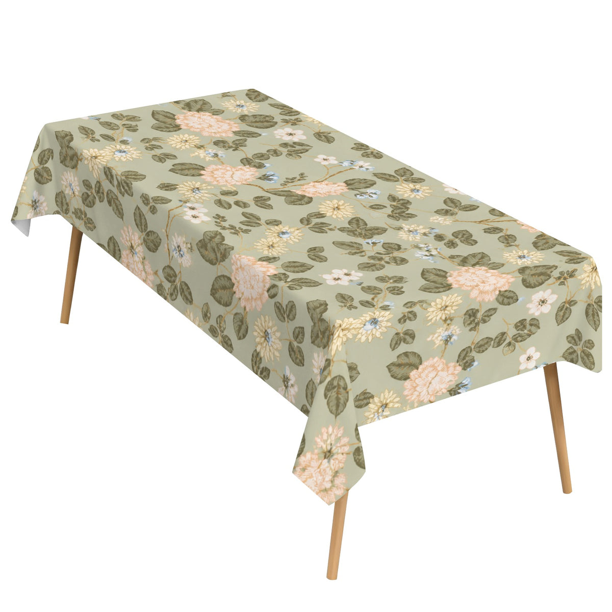 Green Plum Blossom 178cm x 140cm Rectangular Tablecloth 70x55inch (QUE)
