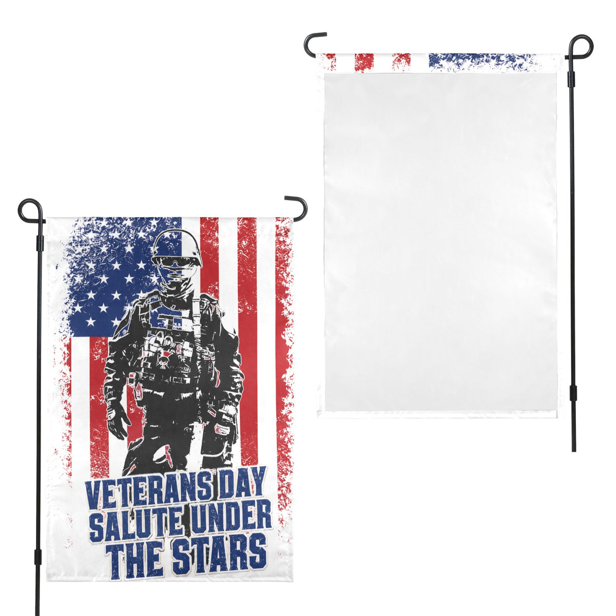 Veterans Day salute under the stars 12 x 18 in Garden Flag