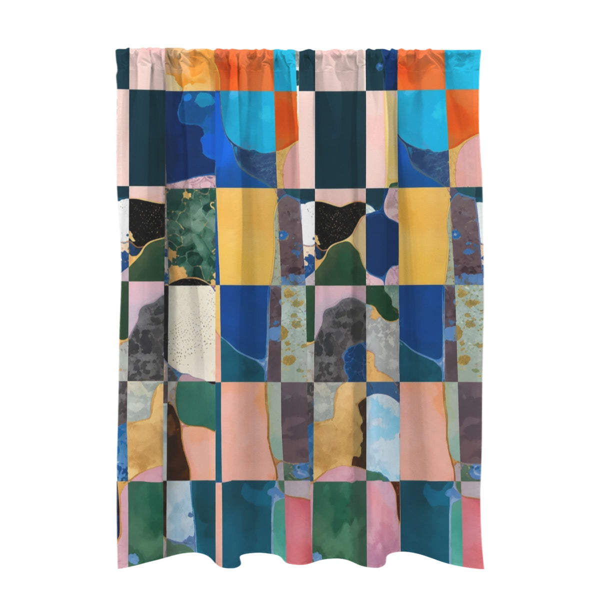 Retro Checker Sunroom 51 x 72 in Door Curtain (QUE)
