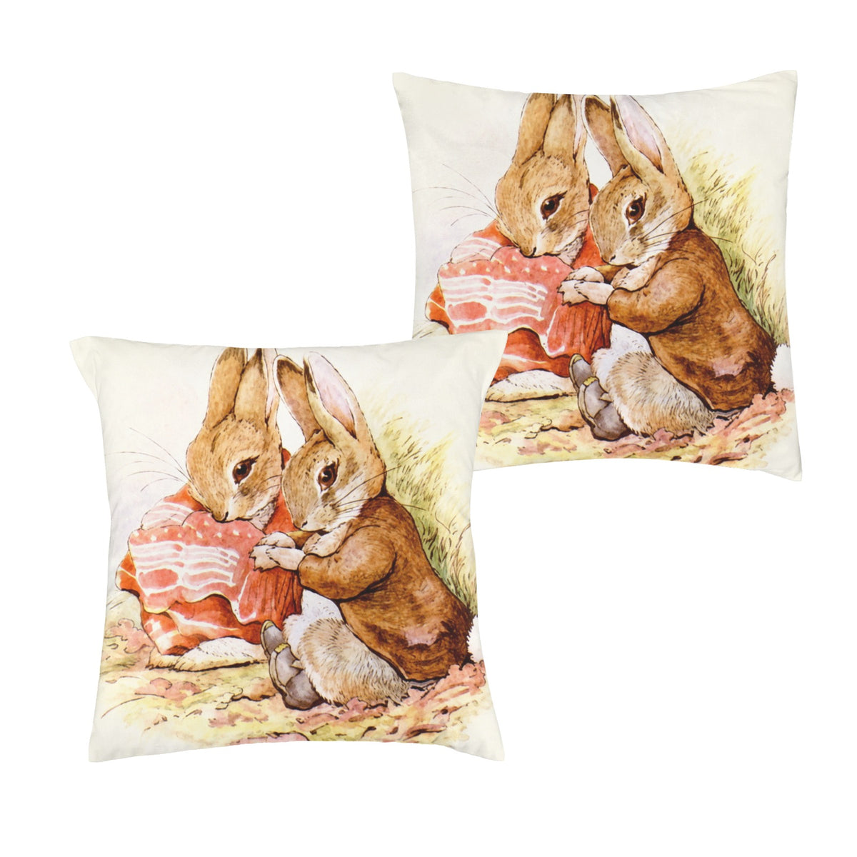 Benjamin Bunny Potter plate 16 x 16 in Envelope Pillow Case