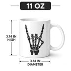 Skeleton Picnic at Dusk 11 oz White Ceramic Mug