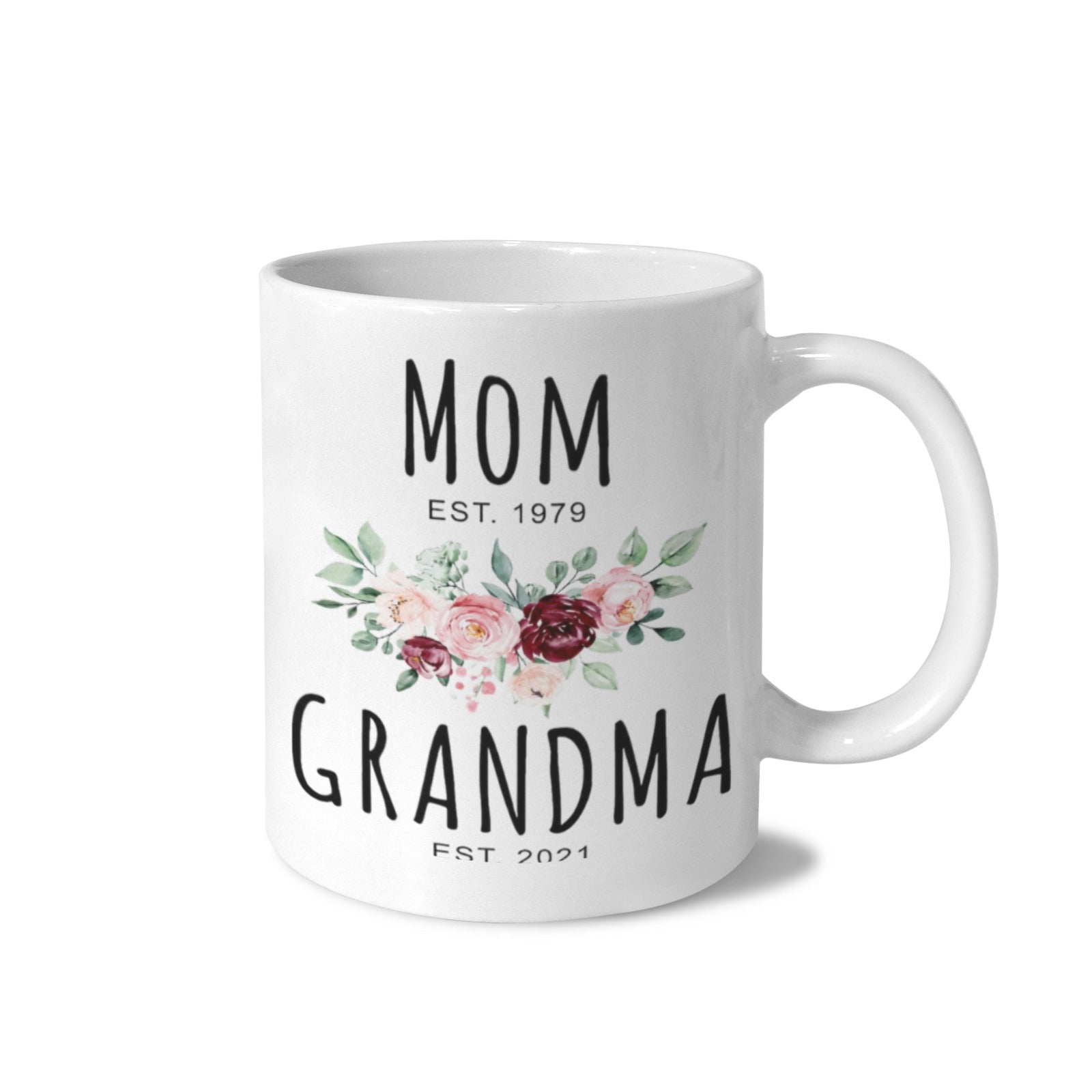 Mom to Grandma Milestone 11 oz White Ceramic Mug