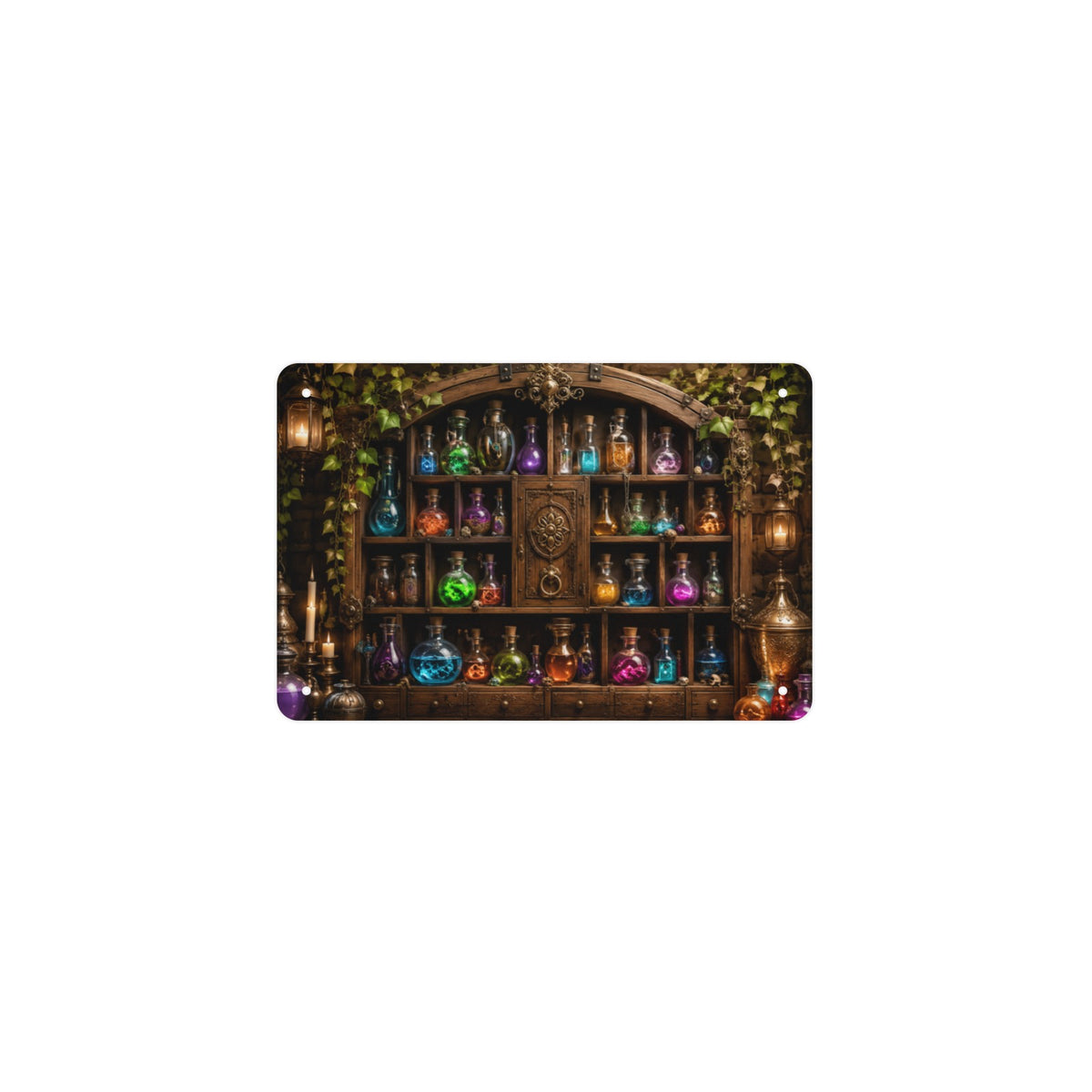 Potion Bottle Cabinet 12 x 8 in Metal Tin Sign