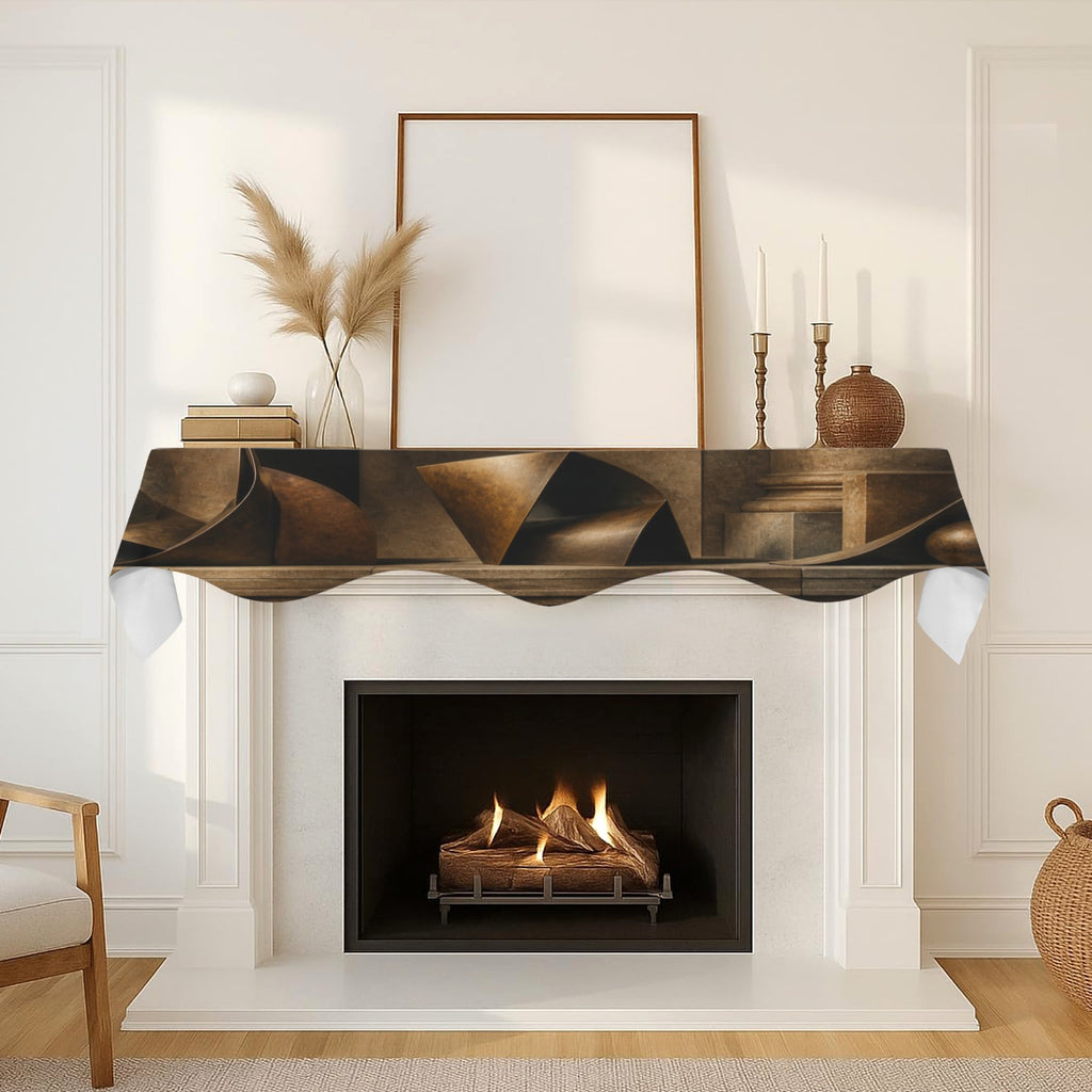 Abstract Bronze Forms 200cm x 43.1cm Fireplace Cloth (QUE)