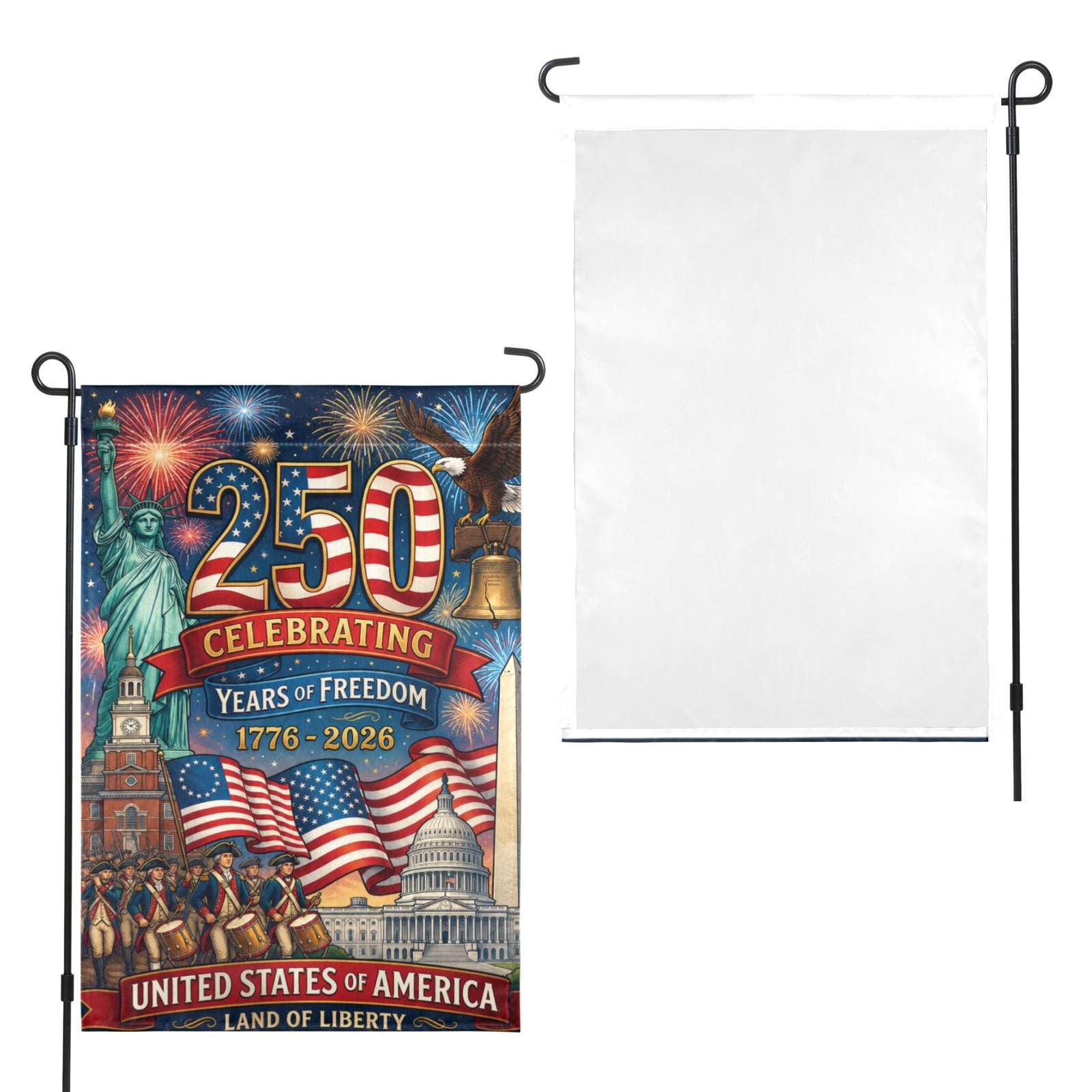 America 250 Patriotic Celebration 12 x 18 in Garden Flag