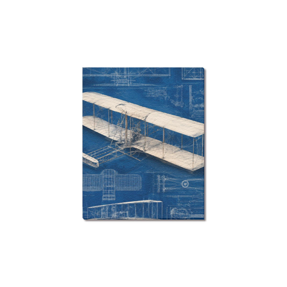 Wright Flyer Blueprint Frame Canvas Print 8"x10"