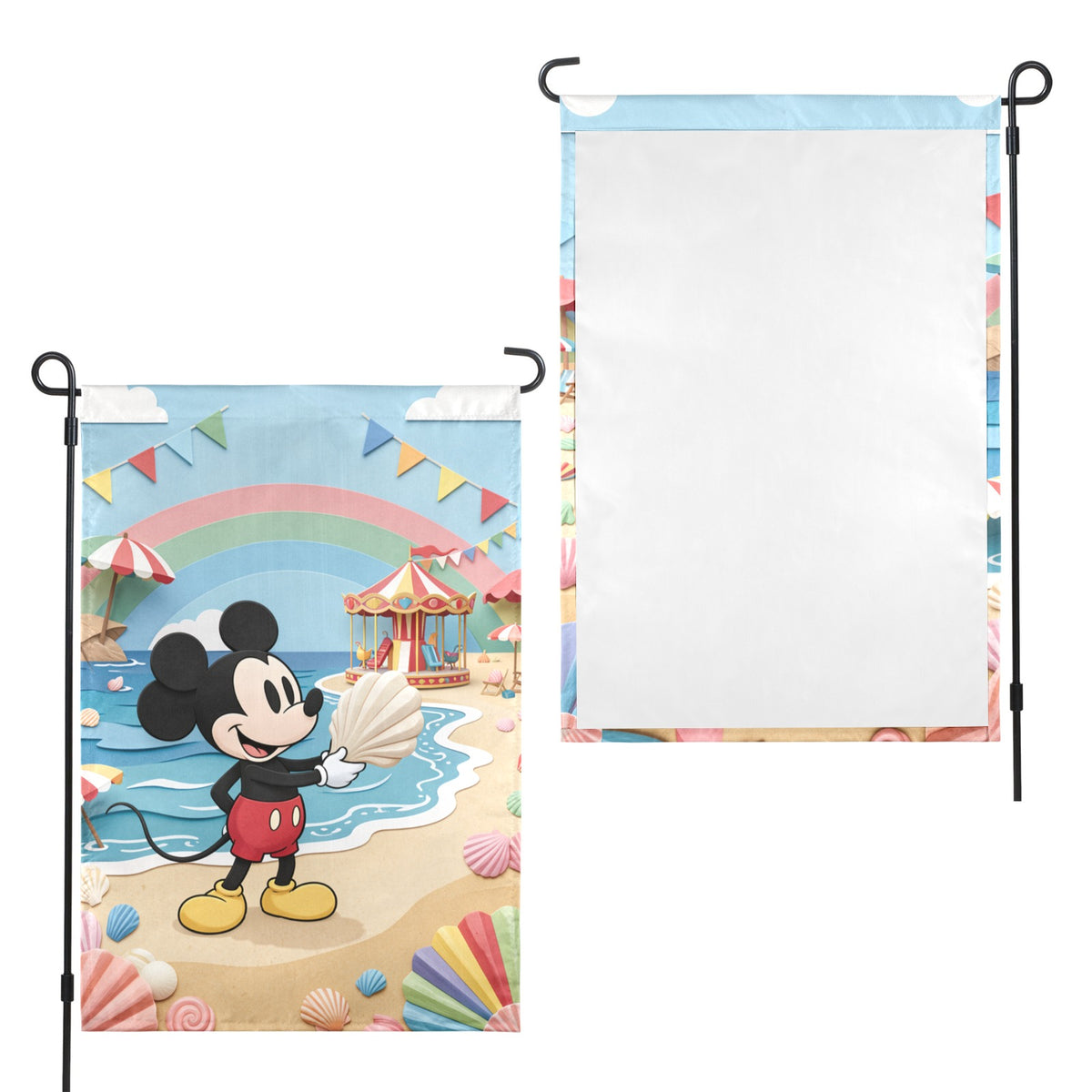 Mickey Seashell Carnival 12 x 18 in Garden Flag