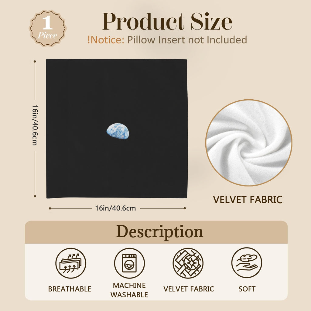 Blue Earth Lunar View 16 x 16 in Envelope Pillow Case