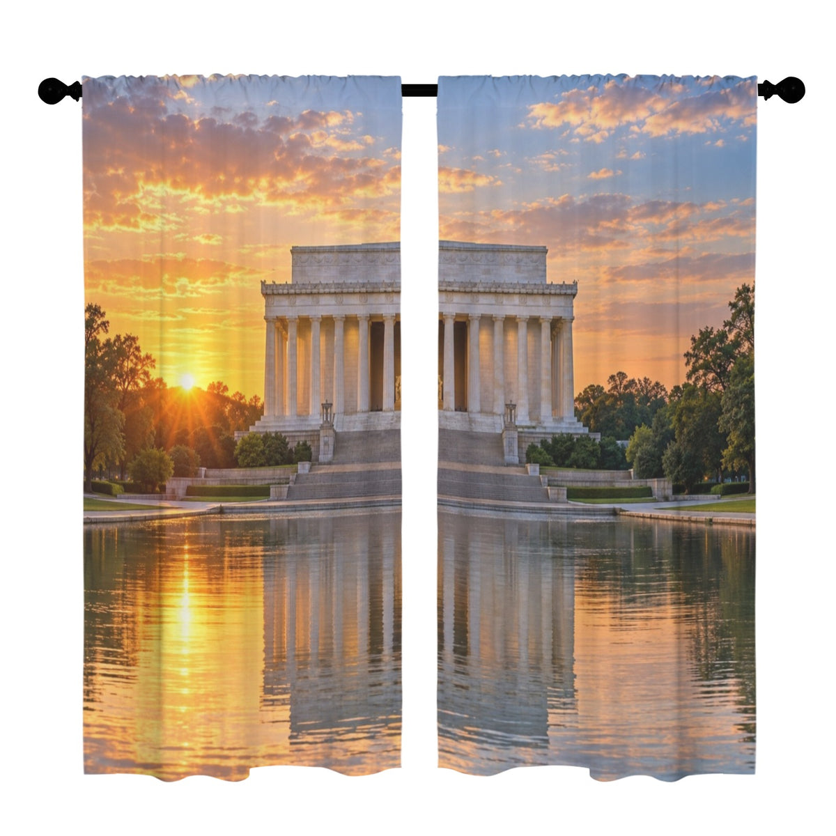 Lincoln Memorial Sunrise 52 x 84 in Window Curtain Set