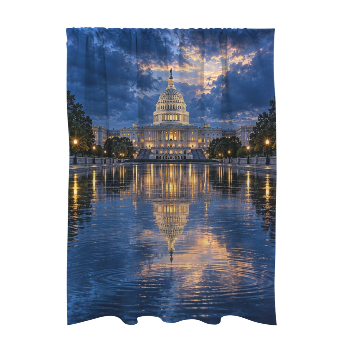 United States Capitol reflected after a 51 x 72 in Door Curtain (QUE)