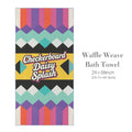 Checkerboard Daisy Splash 29"x58" (QUE) Waffle Weave Bath Towel