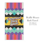 Checkerboard Daisy Splash 29"x58" (QUE) Waffle Weave Bath Towel